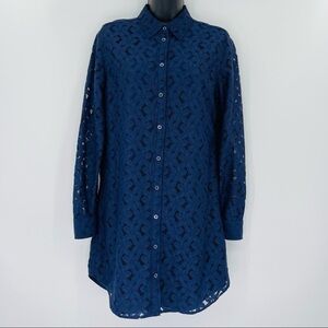Equipment Femme lace long sleeve‎ tunic navy women's size S